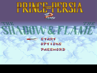 Prince of Persia 2 title screen for Super Nintendo